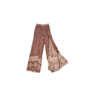 Windsor red and cream patterned open front flowy pants, size small